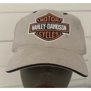 Vtg 90s Harley Davidson Motorcycles Shield Logo Annco Strapback Hat Cap